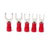 DSZUJTYROP 50-Piece Red Insulated Fork Wire Connectors, Electrical Crimp Terminals, 22–16 AWG, 6.4m, 5.3mm, 4.3mm, 3.7mm, 3.2mm (5mm3) view 4