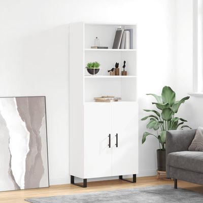 Furniture Select Tall Sideboard, White, 69.5 x 34 x 180 cm