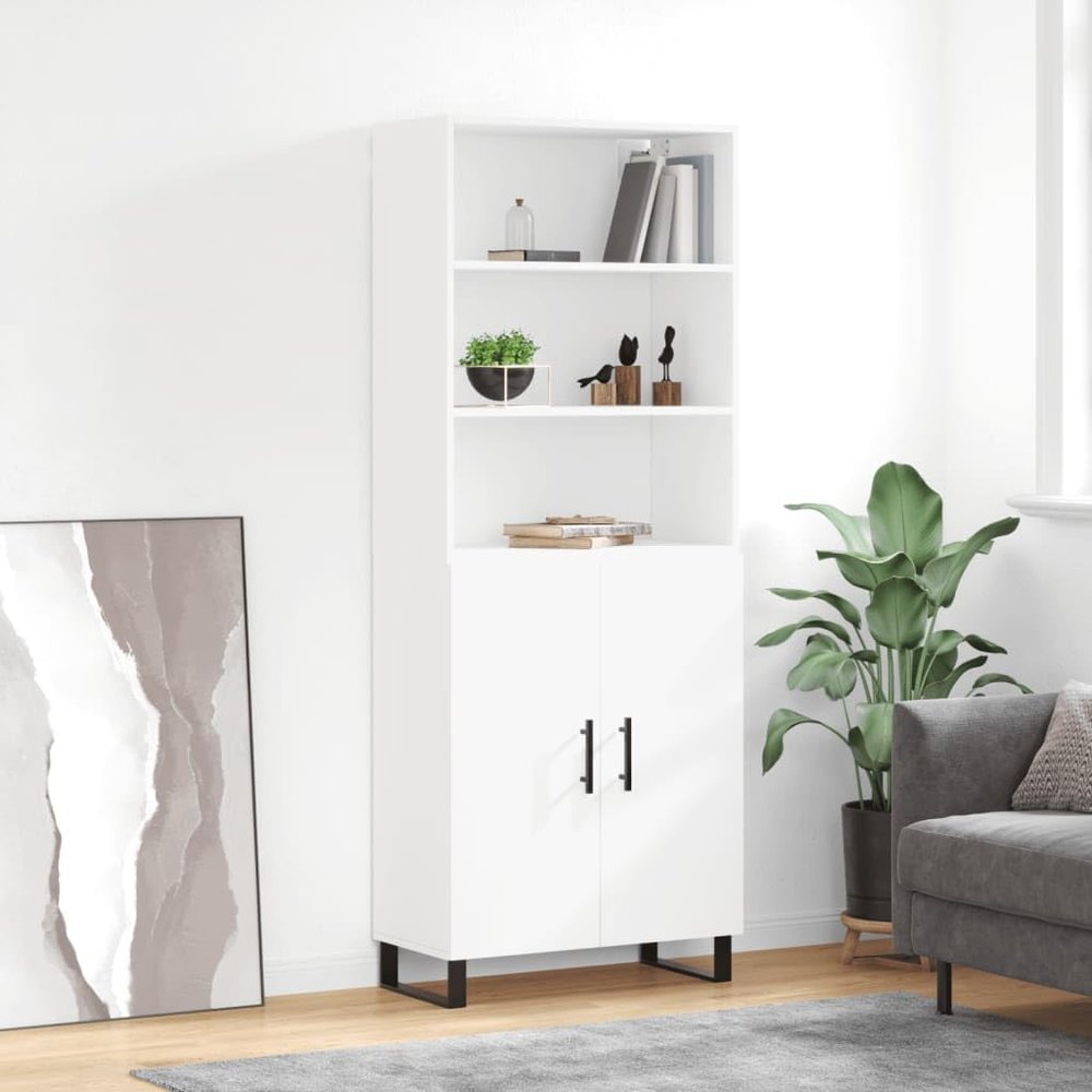 Furniture Select Tall Sideboard, White, 69.5 x 34 x 180 cm