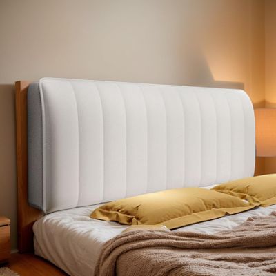 DOSYCOVUR Velvet Stretch Headboard Cover, Beige, 180 cm