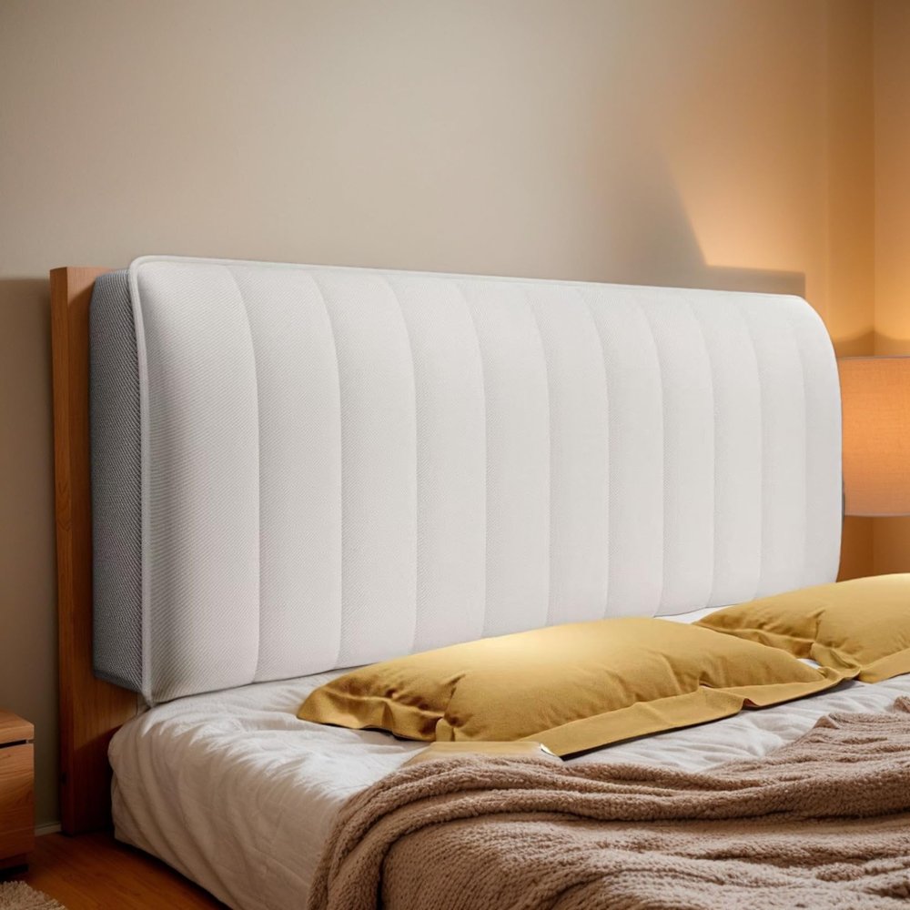 DOSYCOVUR Velvet Stretch Headboard Cover, Beige, 180 cm