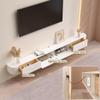 Generic Floating TV Stand, Wall-Mounted TV Shelf with Doors, Media Console, Large TV Storage Cabinet, Modern Farmhouse Style, Gray, 120 cm view 3