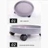 Round Plastic Plant Caddy with Wheels, 50 kg Capacity, Gray, 22 cm view 2