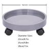 Round Plastic Plant Caddy with Wheels, 50 kg Capacity, Gray, 22 cm view 3