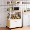 YFWOKSL Microwave Stand with Storage Cabinet view 1