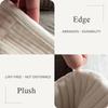 Upgraded Couch Cover, Striped Plush Sofa Cover for 3-Cushion Couch, Khaki, 90 × 240 cm view 3