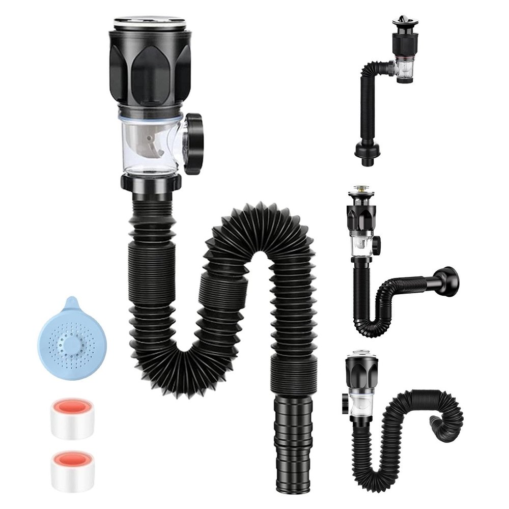 Sink Drain Pipe for Kitchen Sink, 1-1/2 in. | Expandable Replacement Drain Hose