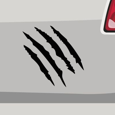 Four Scratches Tiger Cat Beast Sticker, 6 x 6 cm, Gentian Blue