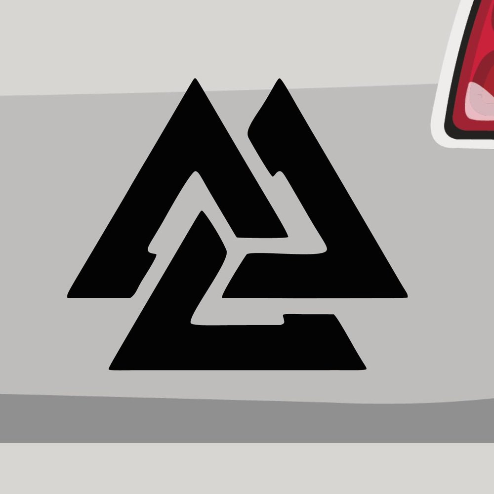 Stickerfreaks Odin Valknut Triangle Sticker, Blue, 14 x 12 cm