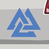 Stickerfreaks Odin Valknut Triangle Sticker, Blue, 14 x 12 cm view 2
