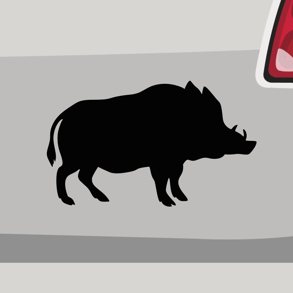 Stickerfreaks Wild Boar Outline Sticker, Black, 29 x 17.5 cm