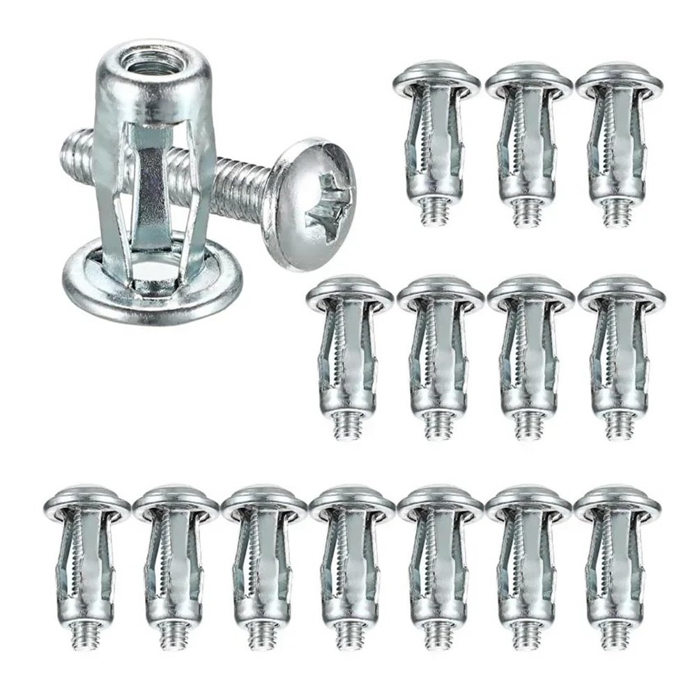 Jack Nut Screws, Petal Anchors, and Expansion Plugs for Curtain Clamps, Rivet Lock Bolts, and Board Wall Fasteners (50 pcs, M4)