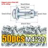 Jack Nut Screws, Petal Anchors, and Expansion Plugs for Curtain Clamps, Rivet Lock Bolts, and Board Wall Fasteners (50 pcs, M4) view 2