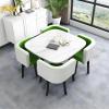 Modern 5-Piece Dining Set with 80 cm Wooden Table and 4 Upholstered Chairs view 1