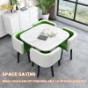 Modern 5-Piece Dining Set with 80 cm Wooden Table and 4 Upholstered Chairs view 3