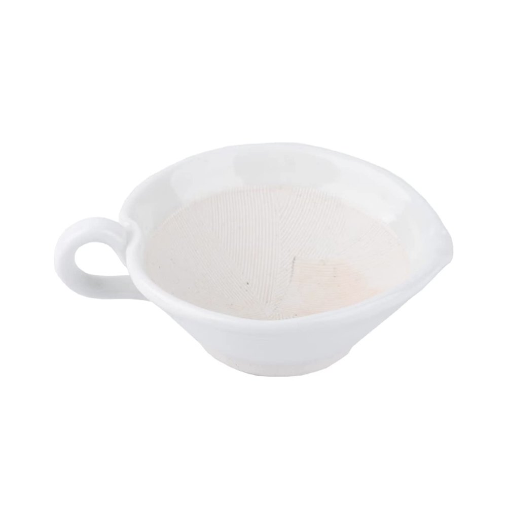 Handmade Ceramic Suribachi Mortar and Pestle Set, 11.9 cm, White