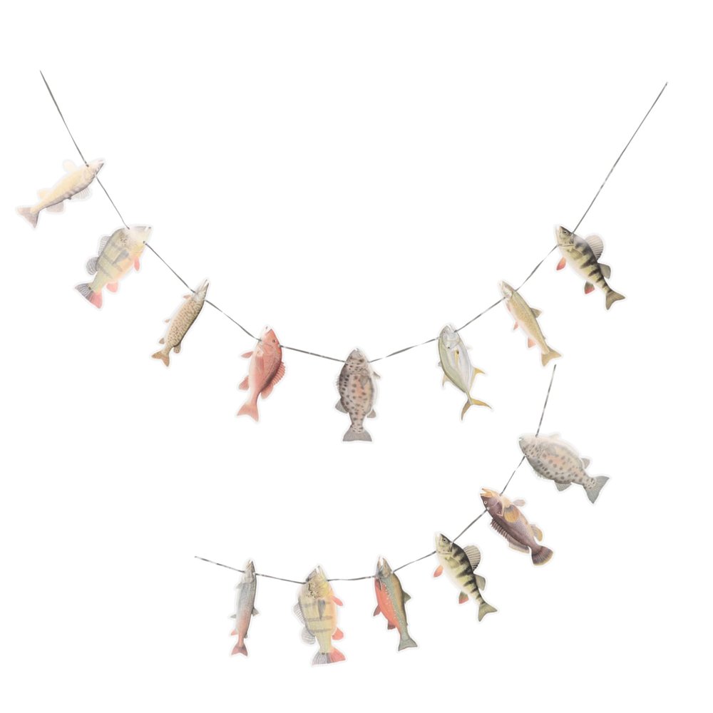 Fishing Party Birthday Banner, Fish-Motif Paper Wall Decor