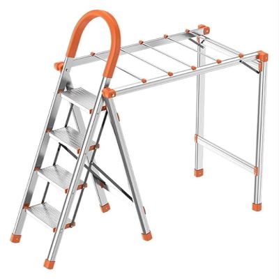 Freestanding Aluminum Folding Clothes Rack & Ladder