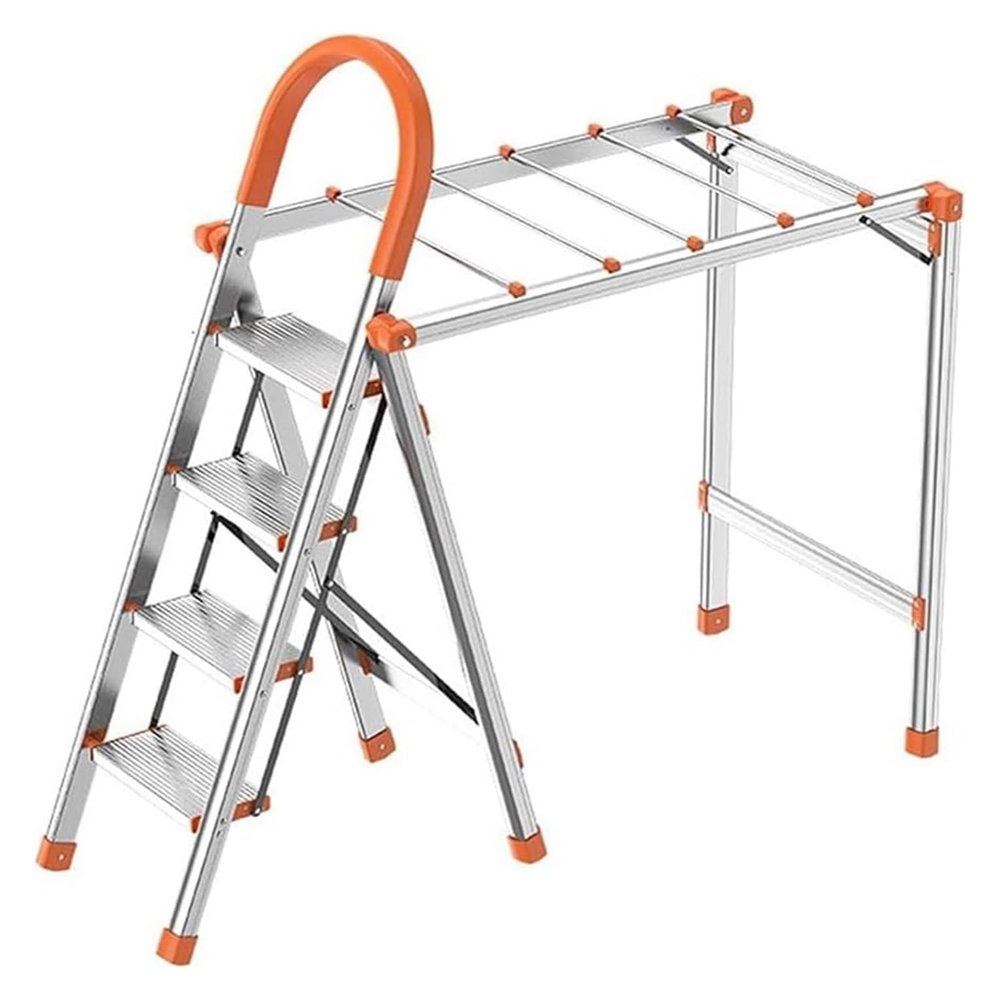 Freestanding Aluminum Folding Clothes Rack & Ladder