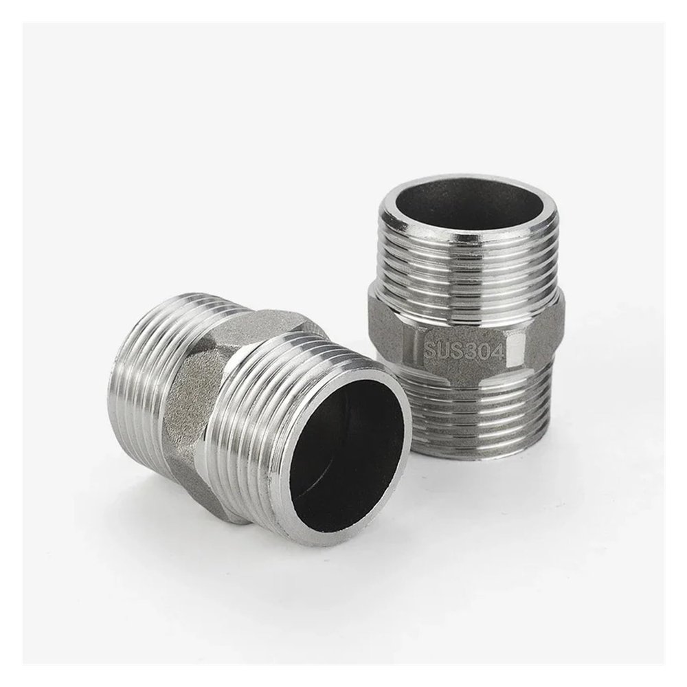 DN15 1/8, 1/4, 3/8, 1/2–4 in NPT Male-Thread Hex Nipple Union, 304/316 Stainless Steel Pipe Fitting Connector/Coupler, Water, Oil, Air, IINKUEYK (316, 1/2 in)