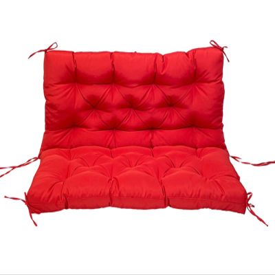Outdoor Patio Swing Cushion with Backrest, Waterproof, Red, 120 x 100 cm
