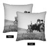 Printed Tractor Farm Pillow Cover, Square, 40 x 40 cm, Linen-Like, Decorative view 3