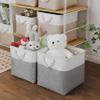 ICEMOR 6-Pack 33 x 33 x 33 cm Fabric Storage Bins with Rope Handles, Foldable Storage Cubes, White & Gray view 3