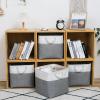 ICEMOR 6-Pack 33 x 33 x 33 cm Fabric Storage Bins with Rope Handles, Foldable Storage Cubes, White & Gray view 4
