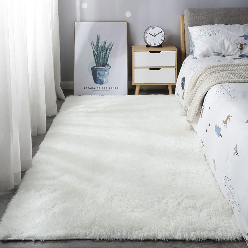 XUEDNGM Modern Shaggy Area Rug, 155 x 285 cm, Washable, Soft, Non-Slip