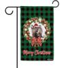 Merry Christmas Cat Green Buffalo Check Plaid Garden Flag, 31.8 x 45.7 cm view 1