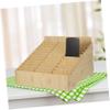 Cabilock Khaki Wooden Cell Phone Storage Box with Multiple Compartments for Office view 4
