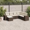 vidaXL 7-Piece Garden Sofa Set with Cushions Brown Poly Rattan view 2