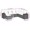 vidaXL 7-Piece Garden Sofa Set with Cushions Brown Poly Rattan view 3