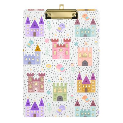 A4 Acrylic Clipboard with Cute House Clip, 31.8 x 22.9 cm, Flat-Profile Clip