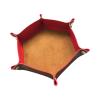PU Leather Dice Tray, Double-Sided Dice Mat, Red/Brown view 2