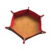 PU Leather Dice Tray, Double-Sided Dice Mat, Red/Brown view 3
