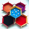 PU Leather Dice Tray, Double-Sided Dice Mat, Red/Brown view 4