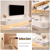 Wall-Mounted Floating TV Stand, White, 200 x 24 x 20 cm view 2