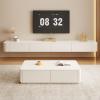 Wall-Mounted Floating TV Stand, White, 200 x 24 x 20 cm view 3