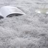 XUEDNGM Modern Shaggy Area Rug 40 x 115 cm, Easy-Care Solid Gray view 2