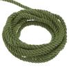 QUARKZMAN Twisted Satin Cord, 3 mm x 5 m, 3-Strand, Olive Green view 1