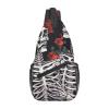 WSOIHFEC Shoulder Bag for Women and Men with Rose and Skeleton, Black, One Size view 1