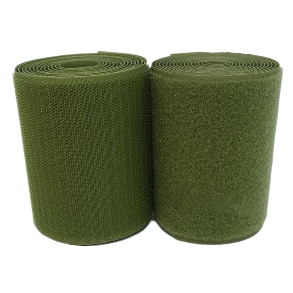 Hook and Loop Fastener for Fabric Sewing Projects, 38 mm, Non-Adhesive Nylon Strips for Sewing, Clothing Repair and Hemming (Army Green, 50 mm x 2 Yards)