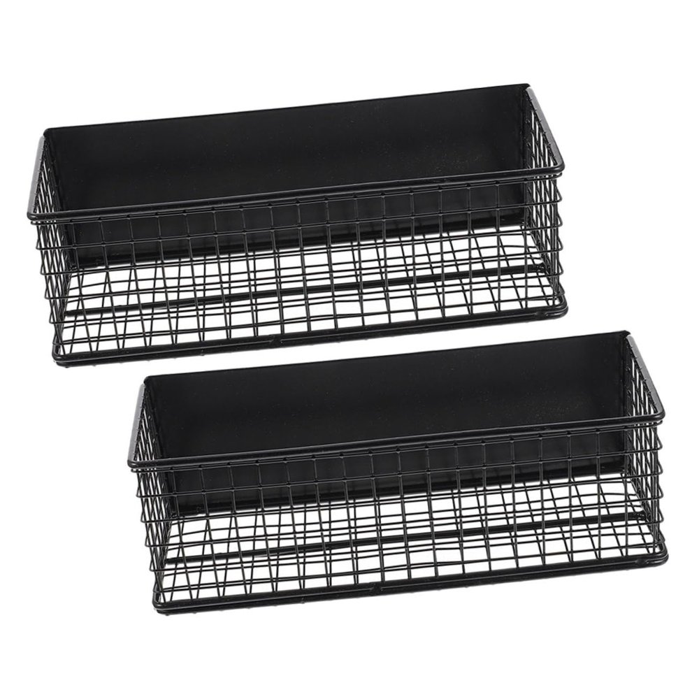 Cabilock 2-Piece Magnetic Storage Shelves, Black, Large