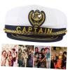 COLLBATH Adjustable White Polyester and Fabric Captain's Hat, Lightweight Comfortable Sailor Hat for Adults, Parties and Costume Parties view 3