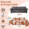 DREAMINGO Chenille Sofa Cover for 2 Cushions, Abstract Geometric Jacquard view 4