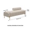 Channel-Tufted Velvet Bed Bench with Adjustable Backrest and Gold Legs view 3