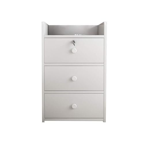 Solid Wood Filing Cabinet with 3 Drawers and Locks for Home and Office
