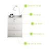 Solid Wood Filing Cabinet with 3 Drawers and Locks for Home and Office view 2