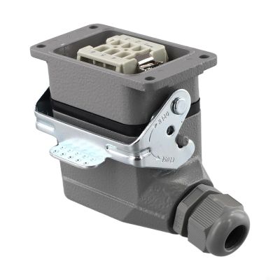 ZYNCUE Heavy-Duty 6-Pin Industrial Rectangular Connector, Side-Entry, 6-Wire